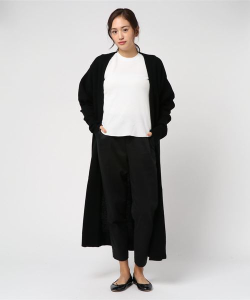 CASA FLINE(カーサフライン)の「ウールカシミヤロングカーディガン(カーディガン/ボレロ・レディース・ブラック/アイボリー・FREE)」の2枚目の写真