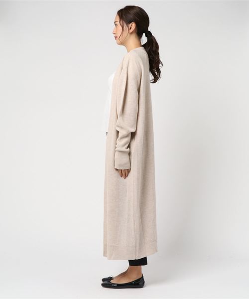 CASA FLINE(カーサフライン)の「ウールカシミヤロングカーディガン(カーディガン/ボレロ・レディース・ブラック/アイボリー・FREE)」の4枚目の写真