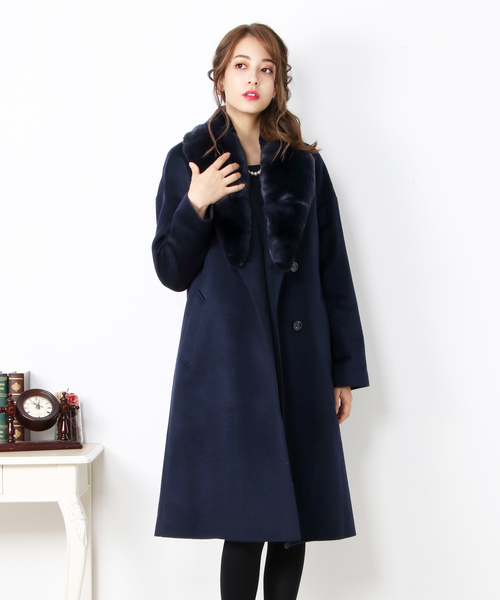 トゥジュー　ジャケットコート　カシミヤ100% ネイビー トゥジュー ジャケットコート カシミヤ100% ネイビー