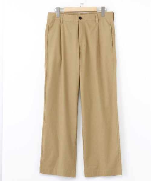 MONO-MART（モノマート）の「綿麻ストレッチタックワイドパンツ（その他パンツ・メンズ・ブラック/ベージュ/ネイビー/ライトオリーブ/グレー系その他/ベージュ系その他・S/M/L）」の7枚目の写真