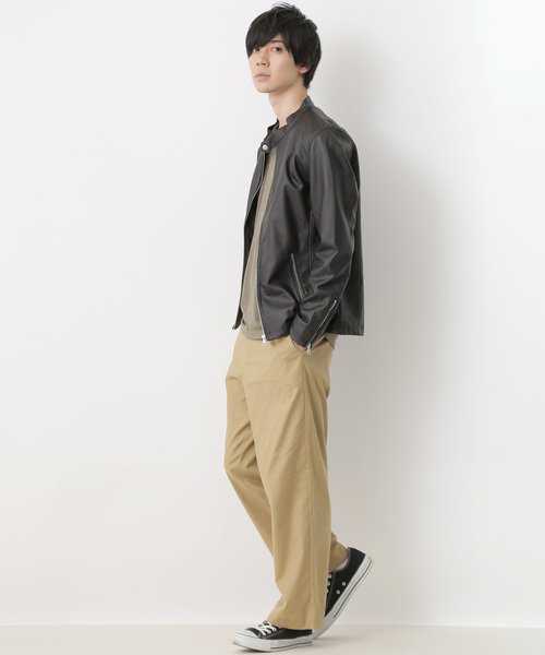 MONO-MART（モノマート）の「綿麻ストレッチタックワイドパンツ（その他パンツ・メンズ・ブラック/ベージュ/ネイビー/ライトオリーブ/グレー系その他/ベージュ系その他・S/M/L）」の21枚目の写真