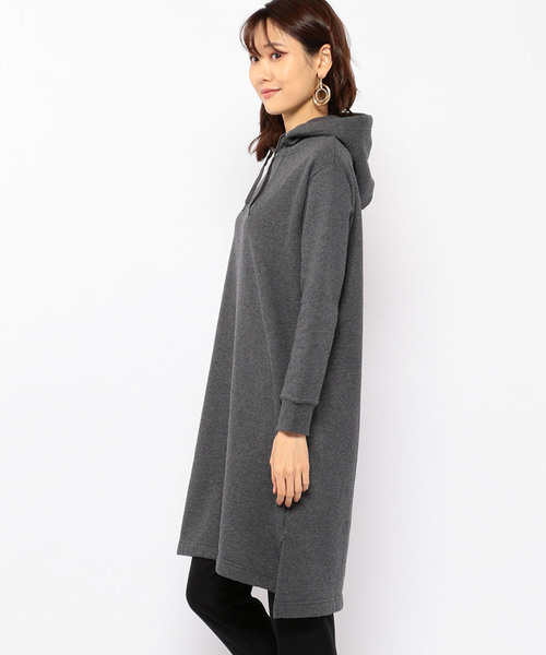 Petit Honfleur（プチオンフルール）の「裏起毛フードワンピース（ワンピース・レディース・グレー/チャコールグレー/サックスブルー・M size/L size）」の8枚目の写真