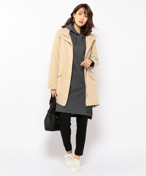 Petit Honfleur（プチオンフルール）の「裏起毛フードワンピース（ワンピース・レディース・グレー/チャコールグレー/サックスブルー・M size/L size）」の17枚目の写真