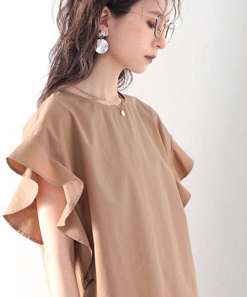 classicalelf（クラシカルエルフ）の「さらり、綿100%。大人の袖フレアフレンチブラウス（シャツ/ブラウス・レディース・ホワイト/ブラック/ピンクベージュ/カーキ/ベージュ/モカ/ベージュ系その他/ブルーグレー/ライトグリーン/ライラック・MEDIUM/LARGE/X-LARGE/SMALL）」の12枚目の写真