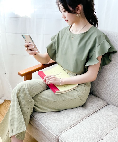 classicalelf（クラシカルエルフ）の「さらり、綿100%。大人の袖フレアフレンチブラウス（シャツ/ブラウス・レディース・ホワイト/ブラック/ピンクベージュ/カーキ/ベージュ/モカ/ベージュ系その他/ブルーグレー/ライトグリーン/ライラック・MEDIUM/LARGE/X-LARGE/SMALL）」の19枚目の写真