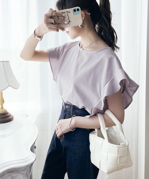 classicalelf（クラシカルエルフ）の「さらり、綿100%。大人の袖フレアフレンチブラウス（シャツ/ブラウス・レディース・ホワイト/ブラック/ピンクベージュ/カーキ/ベージュ/モカ/ベージュ系その他/ブルーグレー/ライトグリーン/ライラック・MEDIUM/LARGE/X-LARGE/SMALL）」の17枚目の写真