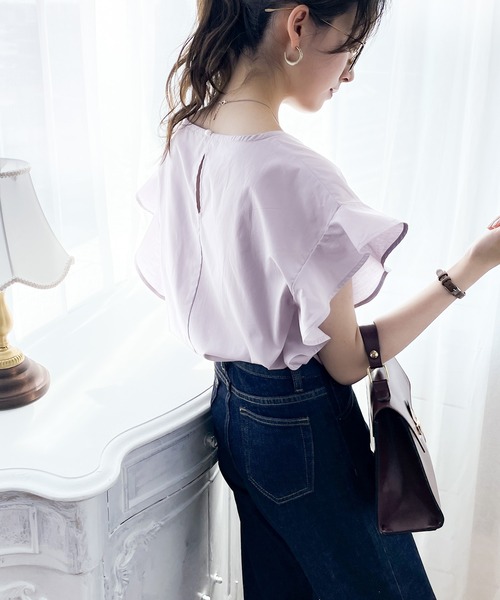 classicalelf（クラシカルエルフ）の「さらり、綿100%。大人の袖フレアフレンチブラウス（シャツ/ブラウス・レディース・ホワイト/ブラック/ピンクベージュ/カーキ/ベージュ/モカ/ベージュ系その他/ブルーグレー/ライトグリーン/ライラック・MEDIUM/LARGE/X-LARGE/SMALL）」の18枚目の写真