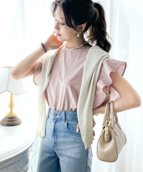 classicalelf（クラシカルエルフ）の「さらり、綿100%。大人の袖フレアフレンチブラウス（シャツ/ブラウス・レディース・ホワイト/ブラック/ピンクベージュ/カーキ/ベージュ/モカ/ベージュ系その他/ブルーグレー/ライトグリーン/ライラック・MEDIUM/LARGE/X-LARGE/SMALL）」の15枚目の写真