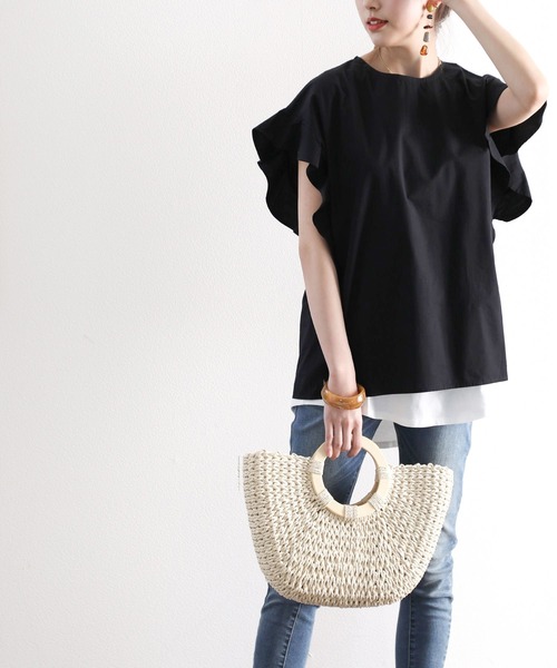 classicalelf（クラシカルエルフ）の「さらり、綿100%。大人の袖フレアフレンチブラウス（シャツ/ブラウス・レディース・ホワイト/ブラック/ピンクベージュ/カーキ/ベージュ/モカ/ベージュ系その他/ブルーグレー/ライトグリーン/ライラック・MEDIUM/LARGE/X-LARGE/SMALL）」の22枚目の写真