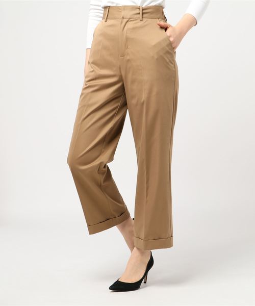 NANO universe(ナノユニバース)の「センタープレスパンツ(その他パンツ・レディース・ブラック/ベージュ/ベージュ系その他4・38/36)」の1枚目の写真