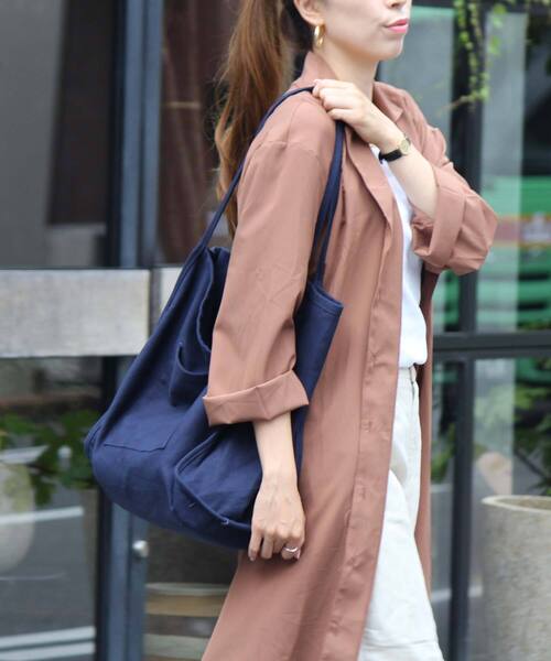 VitaFelice（ヴィータフェリーチェ）の「大容量リバーシブルキャンバストートバック（トートバッグ・レディース・グリーン/アイボリー/ブラック/ネイビー/チャコールグレー/ブラック系その他/ブルー系その他/グレー・FREE）」の7枚目の写真