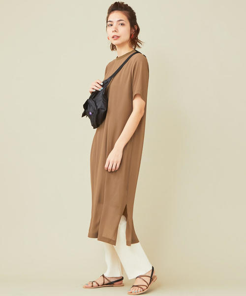 BEAUTY&YOUTH UNITED ARROWS（ビューティーアンドユースユナイテッドアローズ）の「BY∴ シフォンレイヤードTEEワンピースо（ワンピース・レディース・ブラック/オリーブ/ダークブラウン・FREE）」の6枚目の写真
