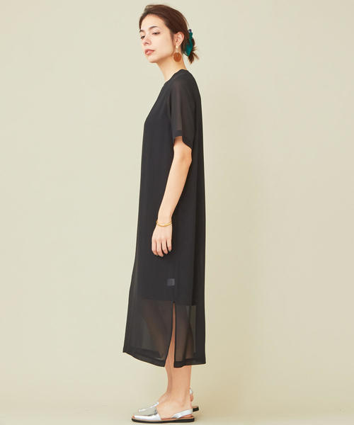 BEAUTY&YOUTH UNITED ARROWS（ビューティーアンドユースユナイテッドアローズ）の「BY∴ シフォンレイヤードTEEワンピースо（ワンピース・レディース・ブラック/オリーブ/ダークブラウン・FREE）」の13枚目の写真