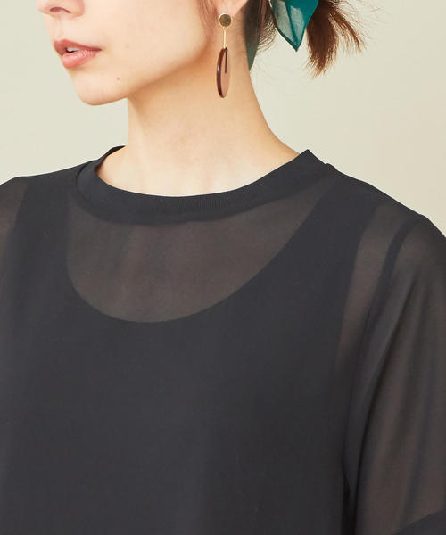 BEAUTY&YOUTH UNITED ARROWS（ビューティーアンドユースユナイテッドアローズ）の「BY∴ シフォンレイヤードTEEワンピースо（ワンピース・レディース・ブラック/オリーブ/ダークブラウン・FREE）」の15枚目の写真