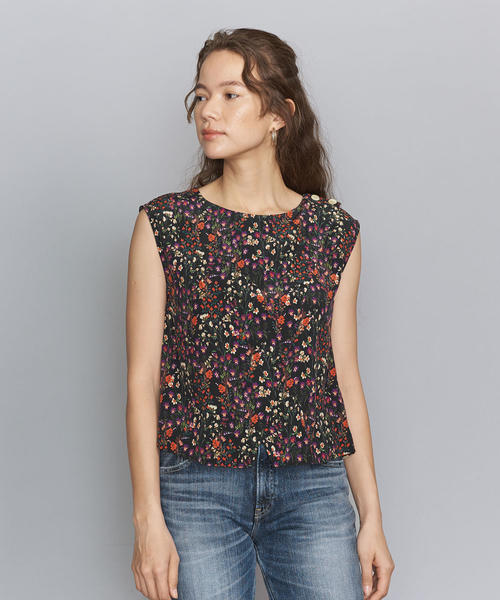 BEAUTY&YOUTH UNITED ARROWS（ビューティーアンドユースユナイテッドアローズ）の「＜BRISEMY＞フラワープリントノースリーブブラウス（シャツ/ブラウス・レディース・ネイビー・38）」の3枚目の写真