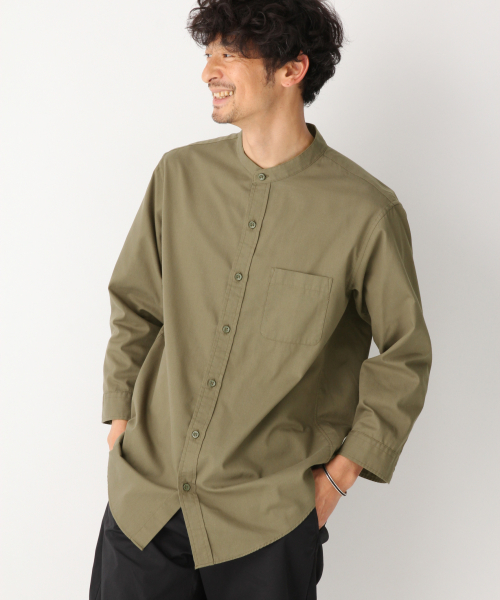 GLOBAL WORK（グローバルワーク）の「パナマバンドカラー7分袖【吸水速乾】/827162（シャツ/ブラウス・メンズ・ホワイト/ベージュ/ネイビー/ライトグリーン/その他1・SMALL/MEDIUM/LARGE/X-LARGE）」の11枚目の写真