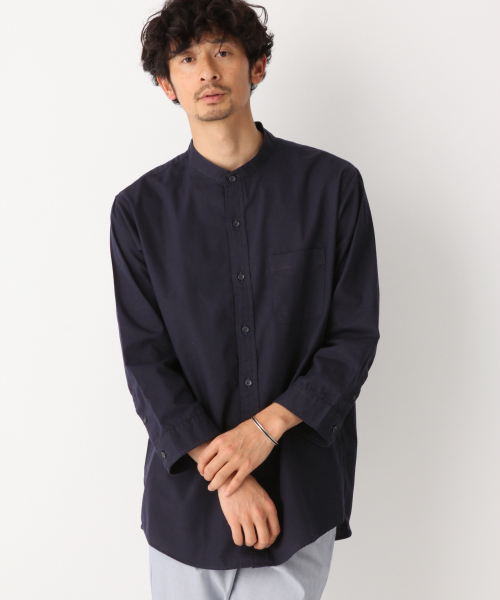 GLOBAL WORK（グローバルワーク）の「パナマバンドカラー7分袖【吸水速乾】/827162（シャツ/ブラウス・メンズ・ホワイト/ベージュ/ネイビー/ライトグリーン/その他1・SMALL/MEDIUM/LARGE/X-LARGE）」の12枚目の写真