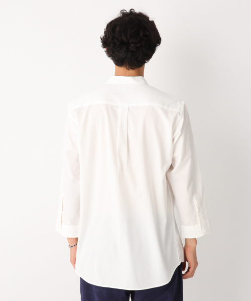 GLOBAL WORK（グローバルワーク）の「パナマバンドカラー7分袖【吸水速乾】/827162（シャツ/ブラウス・メンズ・ホワイト/ベージュ/ネイビー/ライトグリーン/その他1・SMALL/MEDIUM/LARGE/X-LARGE）」の14枚目の写真