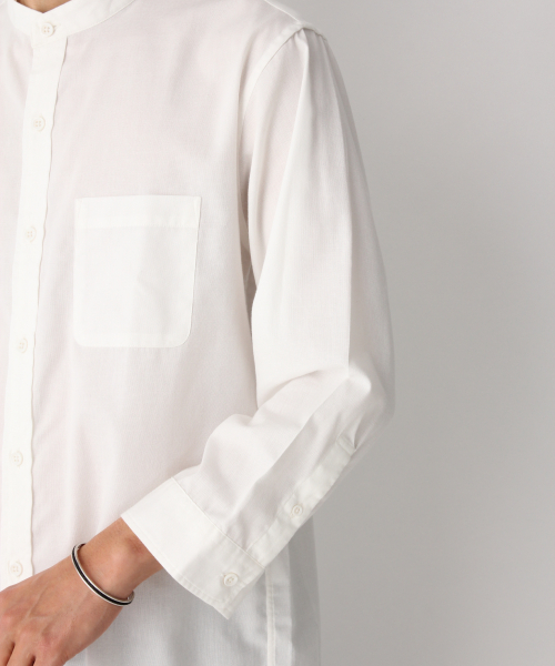 GLOBAL WORK（グローバルワーク）の「パナマバンドカラー7分袖【吸水速乾】/827162（シャツ/ブラウス・メンズ・ホワイト/ベージュ/ネイビー/ライトグリーン/その他1・SMALL/MEDIUM/LARGE/X-LARGE）」の18枚目の写真