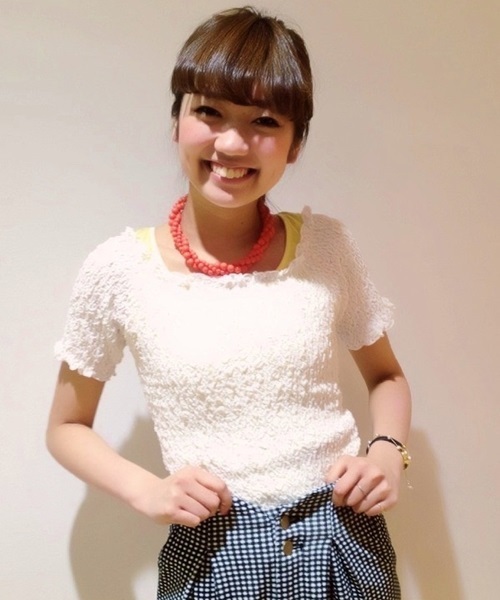 Chico（チコ）の「レースシャーリングTOPS（Tシャツ/カットソー・レディース・ホワイト/ネイビー・FREE）」の13枚目の写真