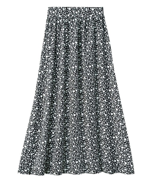 GeeRA（ジーラ）の「上品プリントロングスカート（スカート・レディース・ブラック/ブラック系その他/ボルドー/イエロー・X-LARGE/SMALL/MEDIUM/LARGE）」の7枚目の写真