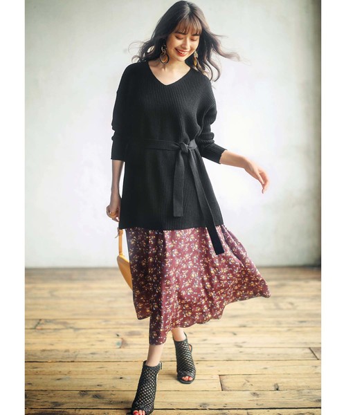 GeeRA（ジーラ）の「上品プリントロングスカート（スカート・レディース・ブラック/ブラック系その他/ボルドー/イエロー・X-LARGE/SMALL/MEDIUM/LARGE）」の20枚目の写真