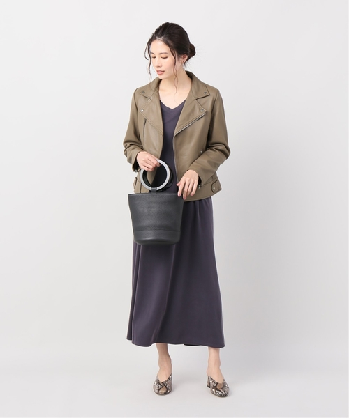 B.C STOCK（ベーセーストック）の「ラムレザーライダースジャケット◆（ブルゾン・レディース・ブラック/ブラウン・SMALL/MEDIUM）」の16枚目の写真