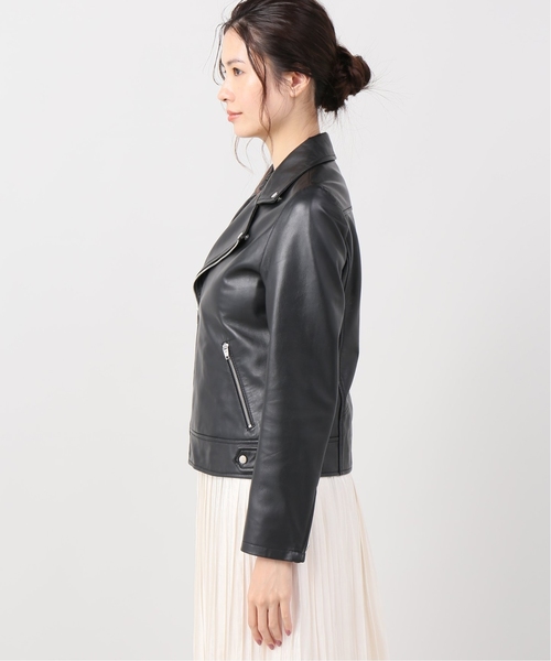 B.C STOCK（ベーセーストック）の「ラムレザーライダースジャケット◆（ブルゾン・レディース・ブラック/ブラウン・SMALL/MEDIUM）」の19枚目の写真