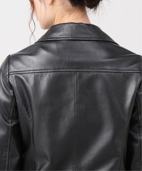 B.C STOCK（ベーセーストック）の「ラムレザーライダースジャケット◆（ブルゾン・レディース・ブラック/ブラウン・SMALL/MEDIUM）」の22枚目の写真