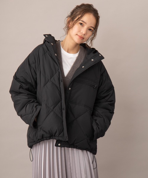 Audrey and John Wad(オードリーアンドジョンワッド)の「【Audrey and John Wad】キルティングショートダウンジャケット(ダウンジャケット/コート)」|ブラック