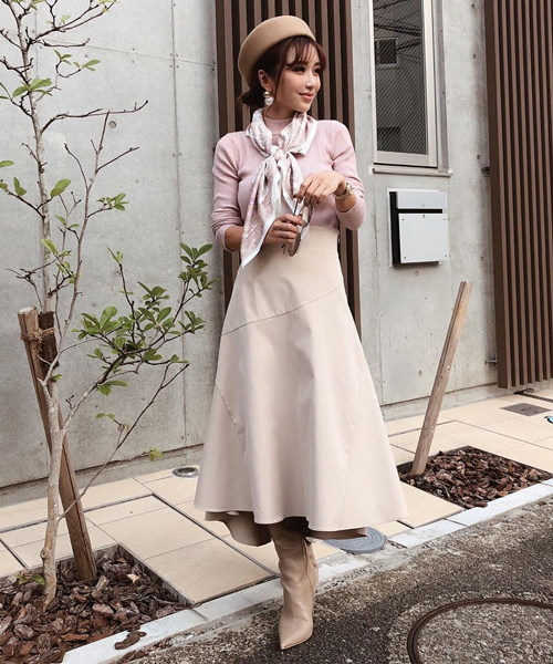 EIMY ISTOIRE（エイミーイストワール）の「バックロングスイッチフレアスカート（スカート・レディース・ブラック/ベージュ/オレンジ/アイボリー/ミント・SMALL/MEDIUM）」の12枚目の写真