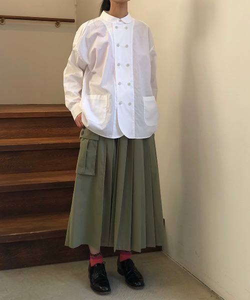 FRAPBOIS(フラボア)の「コックシャツ(シャツ/ブラウス・レディース・ホワイト/ネイビー・1/2)」の11枚目の写真