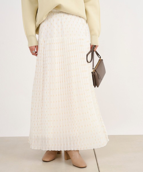 DouDou（ドゥドゥ）の「ラメドットプリーツスカート（スカート・レディース・ブラウン/オフホワイト・FREE）」の8枚目の写真
