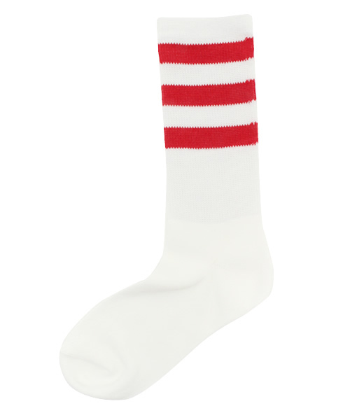 WEGO(ウィゴー)の「WEGO/ラインソックス(ソックス/靴下・レディース・ホワイト/その他1/ブラック/レッド・FREE)」の4枚目の写真