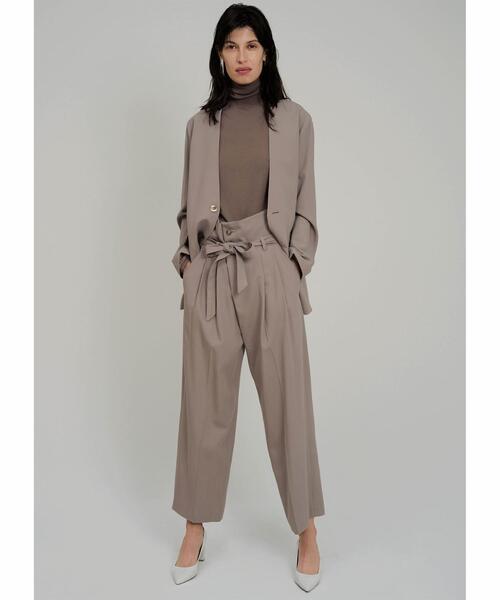 美品 ロエフ LOEFF ギャバ ノーカラー ジャケット LOEFF（ロエフ）の「＜LOEFF（ロエフ）＞ ギャバ ノーカラー