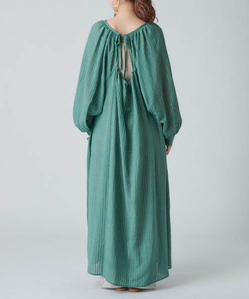 mystic（ミスティック）の「シアーストライプバックシャンワンピース（ワンピース・レディース・ホワイト/ネイビー/グリーン・FREE）」の7枚目の写真