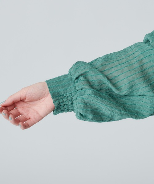 mystic（ミスティック）の「シアーストライプバックシャンワンピース（ワンピース・レディース・ホワイト/ネイビー/グリーン・FREE）」の10枚目の写真