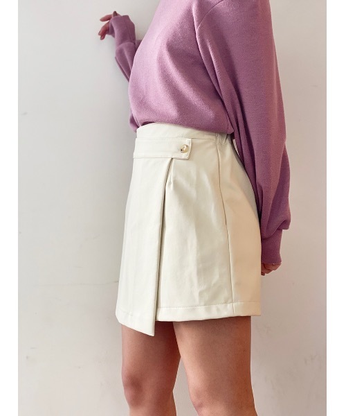 one way（ワンウェイ）の「レザーラップ台形SK（スカート・レディース・ホワイト/ブラック・FREE）」の5枚目の写真