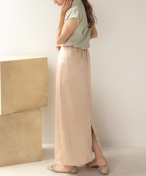 Bab（バブ）の「【WEB限定】フレンチスリーブオープンカラーブラウス（シャツ/ブラウス・レディース・ブラック/オフホワイト/ライトグリーン・38）」の21枚目の写真