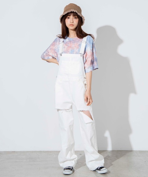 WEGO（ウィゴー）の「WEGO/ダメージオーバーオール（サロペット/オーバーオール・レディース・ホワイト・FREE）」の14枚目の写真
