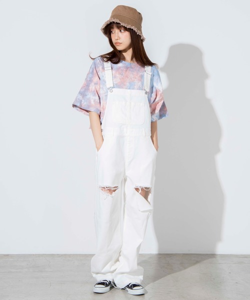 WEGO（ウィゴー）の「WEGO/ダメージオーバーオール（サロペット/オーバーオール・レディース・ホワイト・FREE）」の10枚目の写真