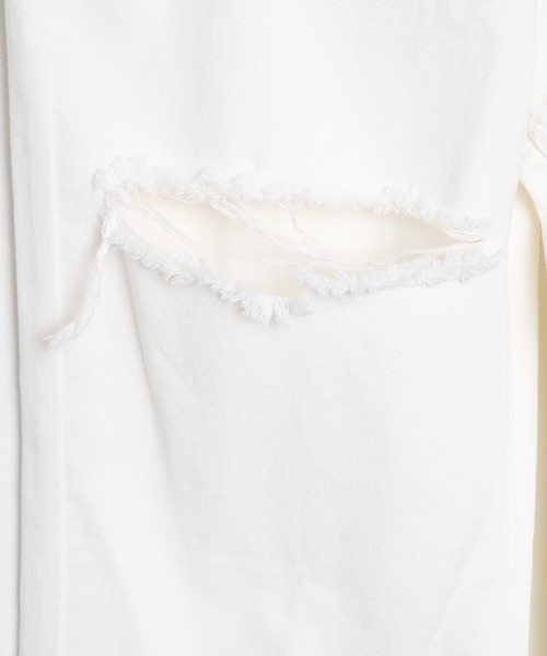 WEGO（ウィゴー）の「WEGO/ダメージオーバーオール（サロペット/オーバーオール・レディース・ホワイト・FREE）」の5枚目の写真