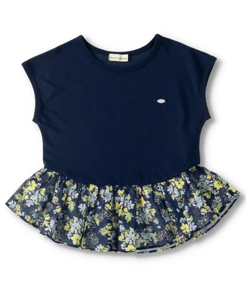 BRANSHES(ブランシェス)の「花柄切替タンクトップ(タンクトップ・キッズ・ネイビー/オフホワイト・120cm/100cm/150cm/110cm/140cm/90cm/130cm)」の2枚目の写真