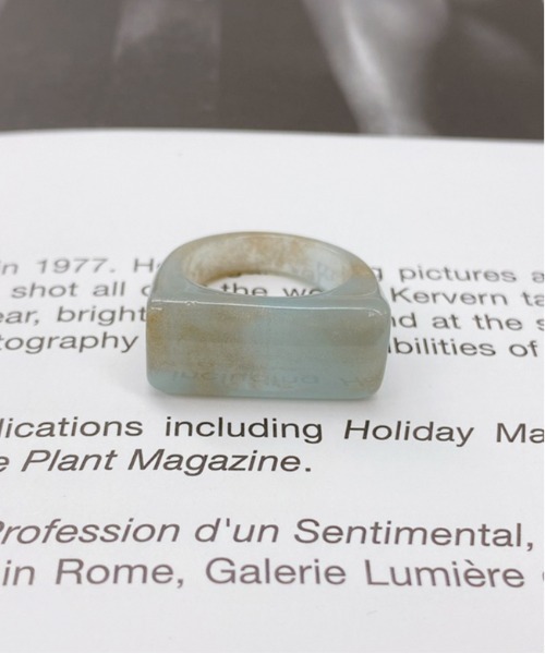 apres jour mignon(アプレジュールミニョン)の「【apresjour mignon×ARIAZ】スクエアカラーリング(リング・レディース・ライトブルー/ライトブラウン/ミント/ピンクベージュ/ライトベージュ・ONESIZE)」の8枚目の写真