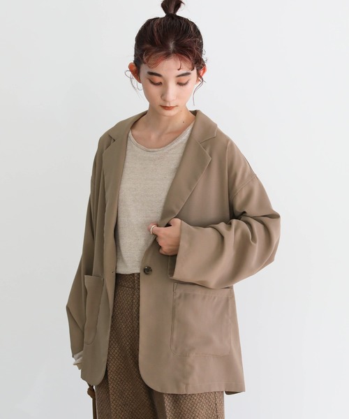 select MOCA（セレクトモカ）の「2021 SS テーラードジャケット（テーラードジャケット・レディース・ブラック/ブラウン/サックスブルー/ネイビー/アイボリー/ミント・FREE）」の4枚目の写真