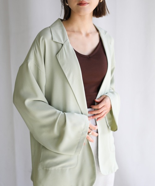 select MOCA（セレクトモカ）の「2021 SS テーラードジャケット（テーラードジャケット・レディース・ブラック/ブラウン/サックスブルー/ネイビー/アイボリー/ミント・FREE）」の5枚目の写真