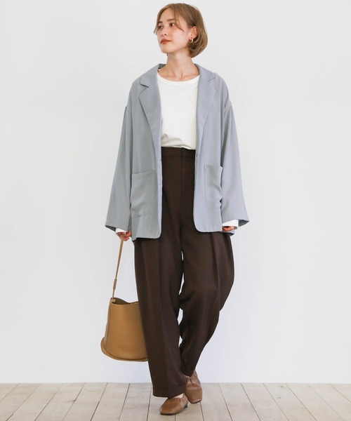 select MOCA（セレクトモカ）の「2021 SS テーラードジャケット（テーラードジャケット・レディース・ブラック/ブラウン/サックスブルー/ネイビー/アイボリー/ミント・FREE）」の8枚目の写真