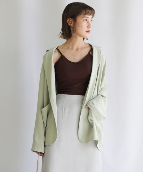 select MOCA（セレクトモカ）の「2021 SS テーラードジャケット（テーラードジャケット・レディース・ブラック/ブラウン/サックスブルー/ネイビー/アイボリー/ミント・FREE）」の19枚目の写真