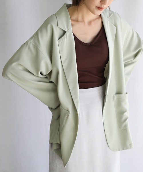 select MOCA（セレクトモカ）の「2021 SS テーラードジャケット（テーラードジャケット・レディース・ブラック/ブラウン/サックスブルー/ネイビー/アイボリー/ミント・FREE）」の18枚目の写真