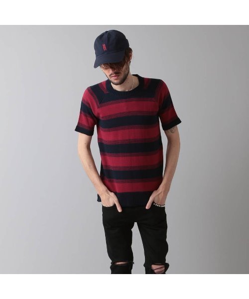 NO ID.(ノーアイディ)の「【NO ID.】C Knit Border Crew Neck Pullover / Cニット ボーダー クルーネック プルオーバー(ニット/セーター・メンズ・グリーン/ネイビー/グレー/ブラック・2/1)」の4枚目の写真